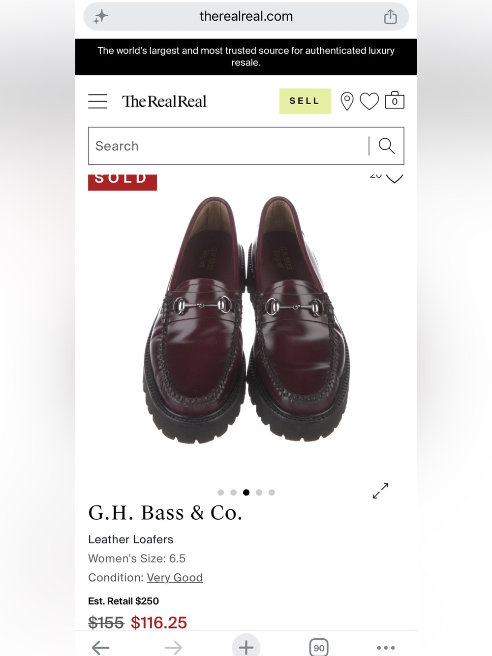 G.H. Bass & Co. Women's Burgundy Leather Horsebit Loafers